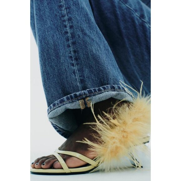 ZARA METALLIC FEATHER HIGH-HEEL SANDALS - Picture 5 of 9